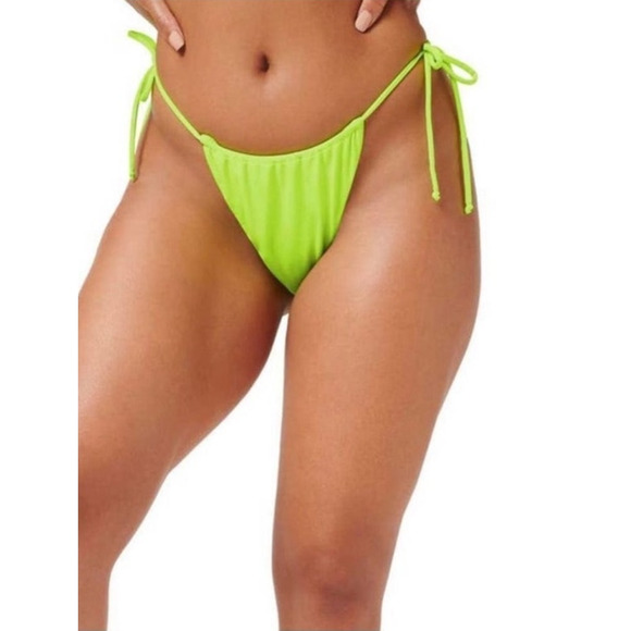 Good American Size XL Tiny Ties Swim Bottom Electric Lime Size 4 - Picture 3 of 6